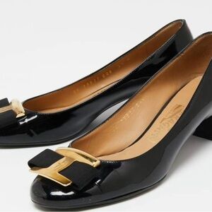 Salvatore Ferragamo Black Patent Leather